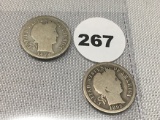 1892-O, 92-S Barber Dimes