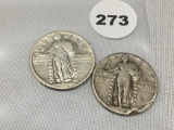 1924, 24-S (Damaged) Standing Liberty Quarters