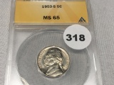 1953-S Jefferson Nickel MS65