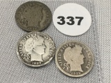 1899, 99-O, 99-S Barber Dimes