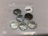 (6) 1943, S, D Steel Lincoln Cents