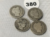 1908, 08-O, 08-D, 08-S Barber Dimes