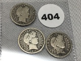 1911, 11-D, 11-S Barber Dimes