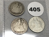 1852, (2) 1853 Seated Dimes