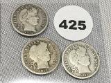1912, 12-D, 12-S Barber Dimes