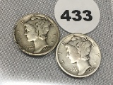 1929-D, 29-S Mercury Dimes