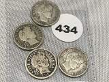 1915, 15-S, 16-S, 16 Barber Dimes