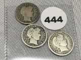 1914, 14-D, 14-S Barber Dimes