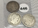 1898, 98-O 98-S Barber Quarters