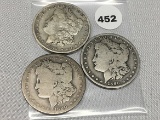 3X$ 1890-O Morgan Dollars