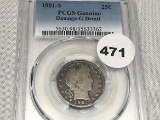 1901-S Barber Quarter,  PCGS Graded