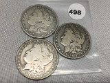 3X$ 1892-O Morgan Dollars