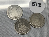 (2) 1883, 1886 Seated Dimes