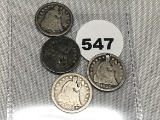 1853, 54, 57, 53-O Seated Half Dimes