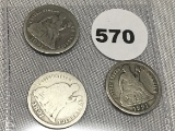(2) 1891, 1891-O Seated Dimes