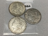 3X$ 1921, (2) 21-D Morgan Dollars