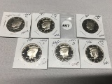 Lot of 6 1990's Proof Kennedy Half Dollars