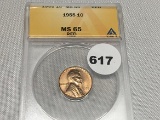 1955 Lincoln Cent MS65 Red