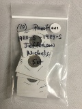 (10) Proof 1980-S-1989-S Jefferson Nickel Set