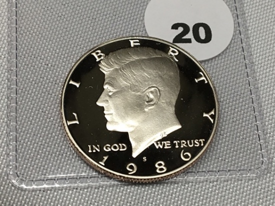 1986-S Proof Kennedy Half