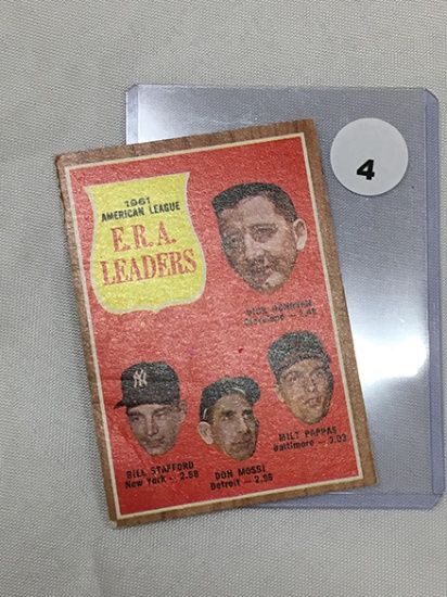 1962 Topps 55, 1961 American League E.R.A Leaders