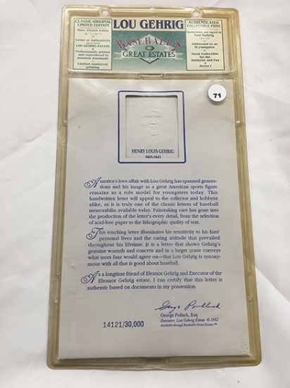 Lou Gehrig Collectible Print 14121/30,000