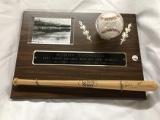 Bobby Thomson Autographed Bat Plague, with C.O.A. on Back, No Ball