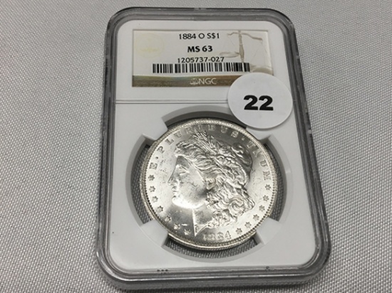 1884-O Morgan Dollar NGC MS63
