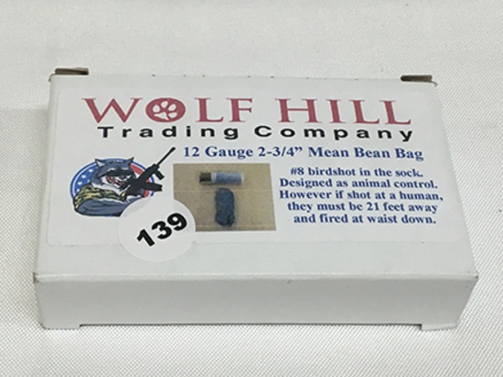 NO SHIPPING! 5 Rds 12 ga, 2 3/4 " Mean Bean Bag