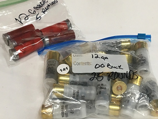 NO SHIPPING! 25 Rds 12 ga, 00 Buck, 5 extra, 12 ga shells