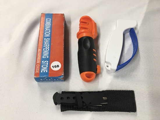 NO SHIPPING! Sharpening stones, sharpeners, throwing knifes
