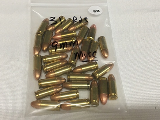 NO SHIPPING! 31 Rds 9 mm , Misc Ammo