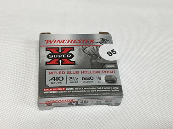 NO SHIPPING! 5 Rds 410 ga, 2 1/2" Rifeled Slug Hollow Point