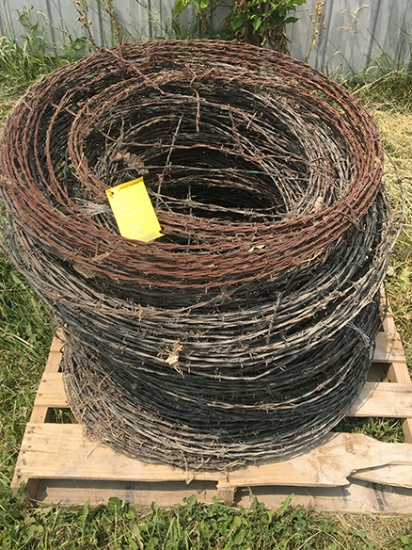 Various Rolled Up Used Barbed Wire