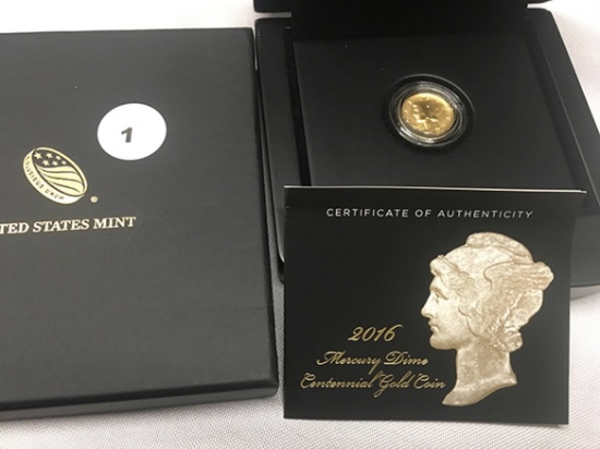2016 Mercury Dime Centennial Gold Coin