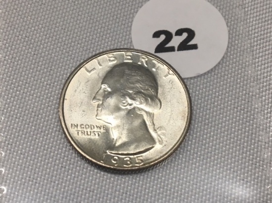 1935-D Washington Quarter, UNC