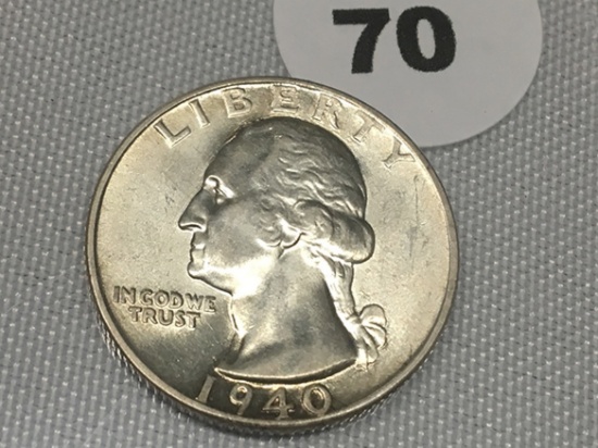 1940-D Washington Quarter, AU