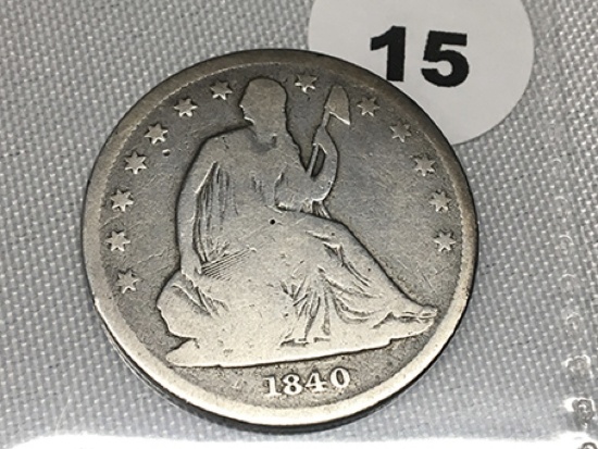 1840 (Lg Ltr) Seated Half