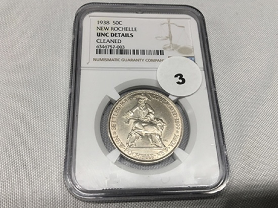 1938 New Rochelle Comm. Half, NGC Graded