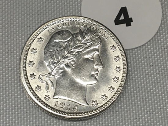 1914 Barber Quarter, UNC