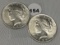 (2 X $) 1924 Peace Dollars AU/UNC