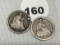 1853, 53-O Seated Half Dimes, Drilled