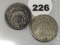(2) 1866 Shield Nickels