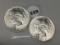 (2 X $) 1923 Peace Dollars, UNC