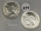 (2 X $) 1922 Peace Dollars, UNC