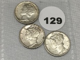 1943, 43-D, 43-S Mercury Dimes