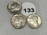 1944, 44-D, 44-S Mercury Dimes