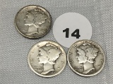 1917, 17-O, 17-S Mercury Dimes