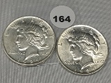 (2 X $) 1924 Peace Dollars, UNC