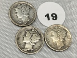 1918, 18-D, 18-S Mercury Dimes